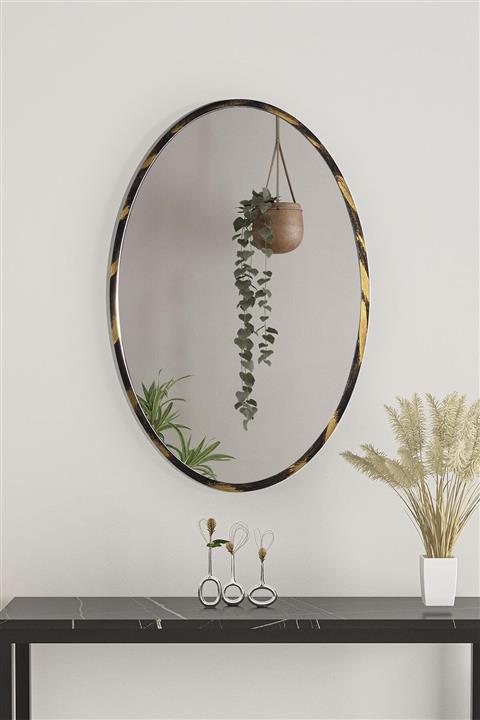 bluecape Ely 73 Cm Siyah Gold Eskitme Hol Koridor Duvar Salon Mutfak Banyo Wc Ofis Çocuk Yatak Odası Ayna