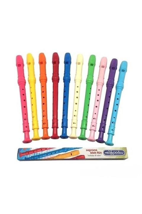 Helvacıoğlu 10 Adet Karma Renkli Blok Flüt Seti-10 Adet