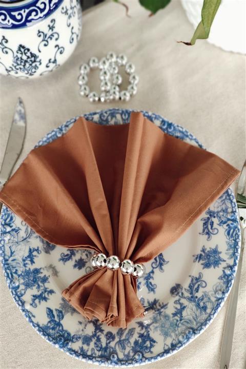 ESanat Evi 12'li Parlak Boncuklu Peçete Yüzüğü