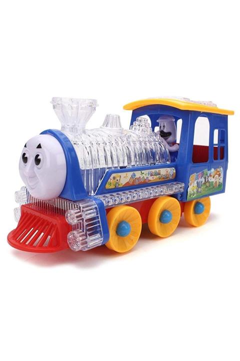 MuditaToys Funny Loco Thomas Tren Işıklı Sesli Çarpınca Dönen Oyuncak Lokomotif Tren Pilli Tren