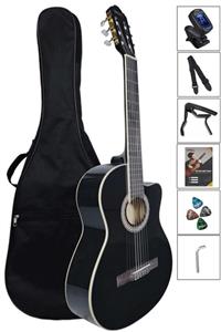 Lastvoice Midex Siyah Klasik Gitar 4/4 Tam Boy Mgx100 (TUNER ÇANTA ASKI CAPO METOD PENA)