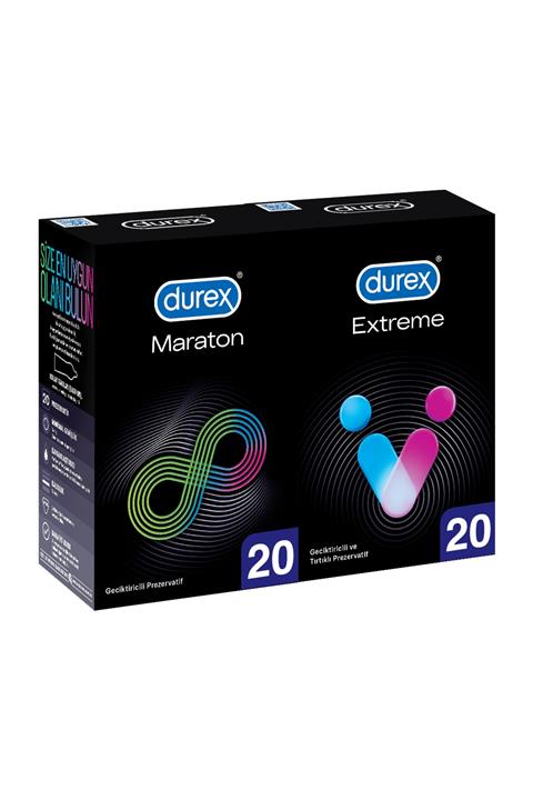Durex Maraton Geciktiricili 20'li + Extreme 20'li Prezervatif