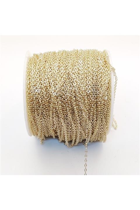 yiğit aksesuar Kararma Yapmaz Kolye Bileklik Zincir Gold Lak Kaplama 2 Metre