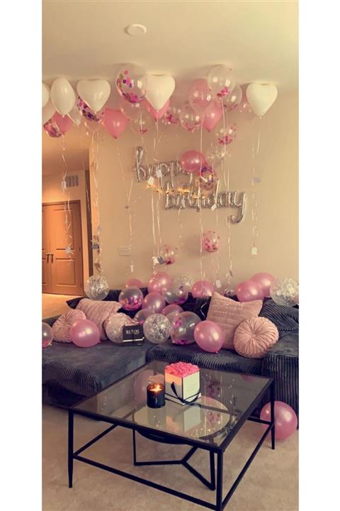 COMPANERO SHOP Pembe Italik Happy Birthday Doğum Günü Set