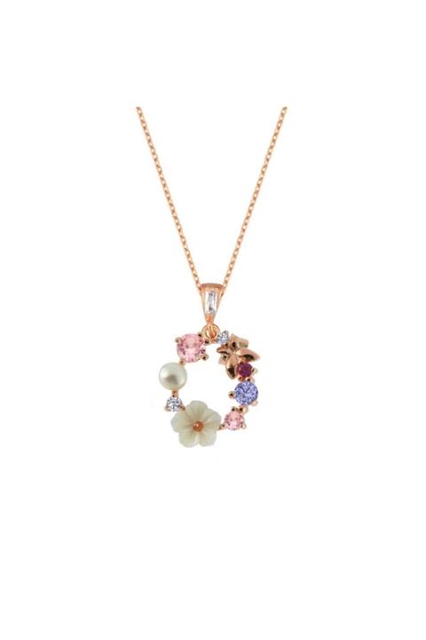 Mia Vento İtalyan Tasarım Soft Çiçekler Flowers Gümüş Kolye