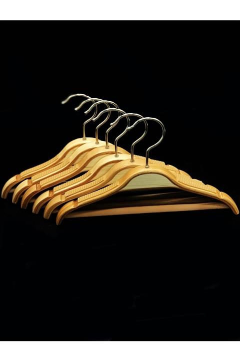 Işık Ahşap Ahşap Bebe & Çocuk Elbise Askısı (6 Lı Set)