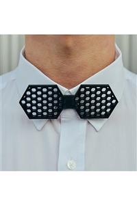 Mumu 3D Hexagon Bow Tie Geometrik Tasarım Papyon