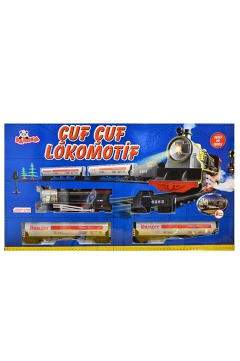 Vardem Işıklı Sesli Çuf Çuf Oyuncak Lokomotif Tren 24 Parça 350 Cm Ray