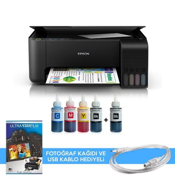 EPSON Tanklı L3150 Photoink Mürekkepli Tanklı Yazıcı (1 Siyah Mürekkep Ve Fotoğraf Kağıdı Hediyeli)