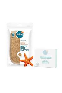 Balmy Doğal Banyo Kese Eldiveni Ile Yosun Ve Okyanus Tuzu Peeling Duş Sabunu 120 gr