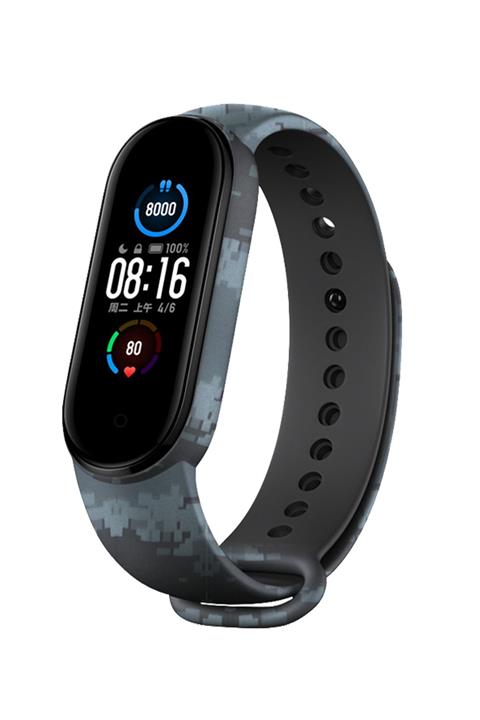 YONAGA Xiaomi Mi Band 3/4 Uyumlu A+ Yüksek Kalite Kamuflaj Desenli Akıllı Bileklik Kordon
