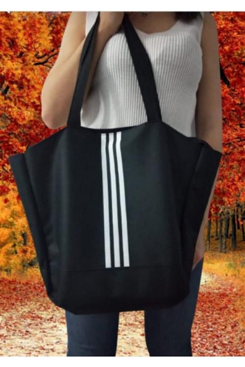 Moda Bu Kadın İçin Renkli Çizgili Spor Çanta