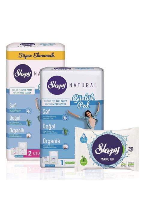 Sleepy Natural Günlük Ped Paketi + Islak Mendil Set