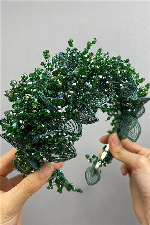 Hobigram Yeşil Capel Model Kına Ve Gelin Tacı