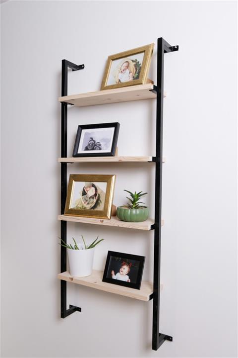 Fec Reklam Doğal Ahşap Kitaplık Raf Dekoratif Duvar Rafı Kitaplık Çiçeklik