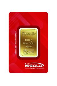 İSGOLD 100 Gr 24 Ayar Kare Kodlu Külçe Gram Altın