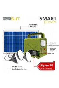 MEXXSUN Smart Power Lityum Aydınlatma Paketi =(3 Adet Lambalı Hazır Set)=