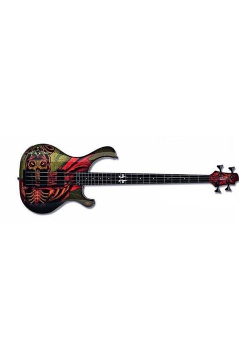 CORT T34wsbk Bas Gitar, Siyah Desenli, Pdx-4/f & Pdx-4/r (H-h