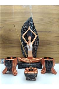 By Damla Collection Yoga Yapan Kız Tütsülük Ve Mumluk 4