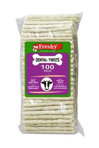 FreshyGimbi Dental Twists - Sütlü Burgu Çubuk - 100'lü Mega Paket