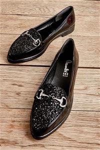 Bambi Siyah Rugan Kadın Loafer K01641150098