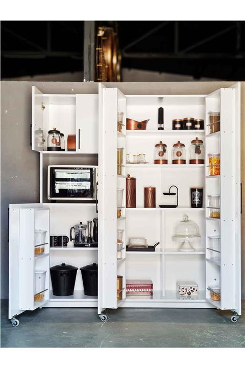 Avmpark Fırınlı Çift Kapaklı Beyaz Erzak Dolabı