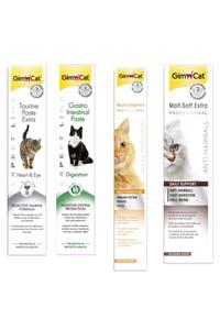 Gimcat Taurine 50gr + Gastro 50gr +Multi Vitamin 100gr Paste +Anti-hairball Malt 100gr Paste Kedi Macunları