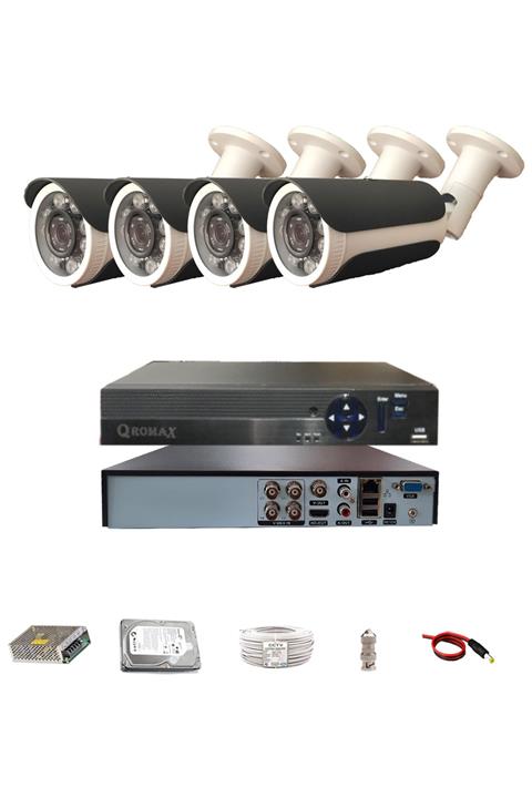 qromax 5 Megapiksel Sony Lens 1080p Sensör Metal Kasa 4'lü Güvenlik Kamerası Seti