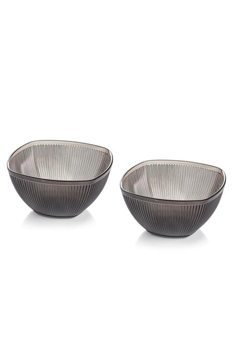 EW's Kitchenware Akrilik Barok Füme 2 Li Kare Salata Kasesi