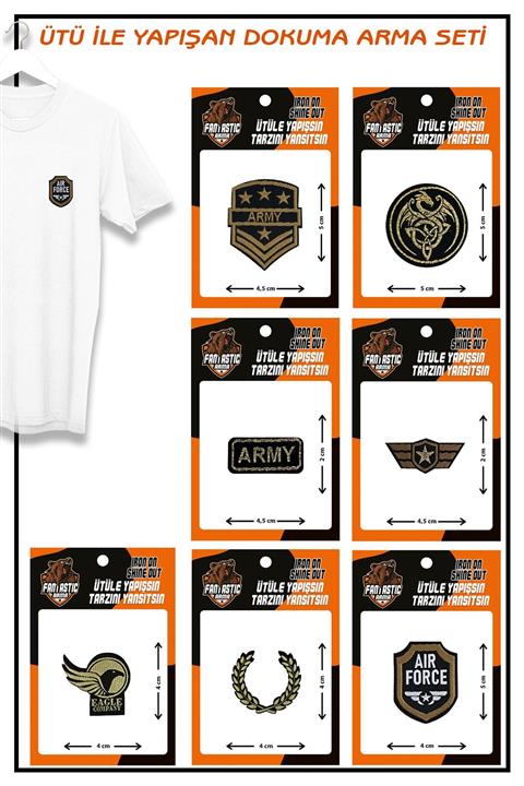 FANTASTIC Ütü Ile Yapışan Dokuma Arma Seti Patch Yama Asker/army Modeli