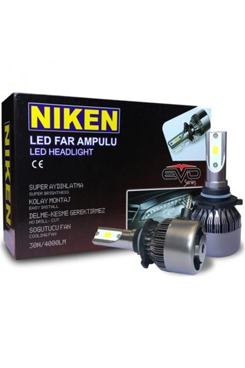 Niken H4 Led Xenon Ampul Led Zenon Uzun Kısa Bir 8000 L 6000k