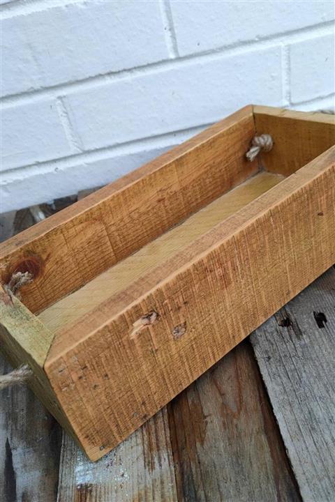 Alyones Rustik Ahşap Halat Saplı Saklama Kutusu