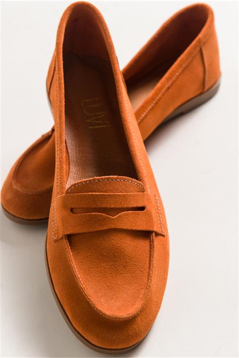 LuviShoes Kadın Turuncu Süet Babet
