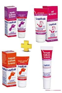 Lapitak Ayak Bakım Kremi 60 ml + Topuk Çatlak Kremi 60 ml + El Kremi 60 ml + Tırnak Bakım Kremi 15 ml