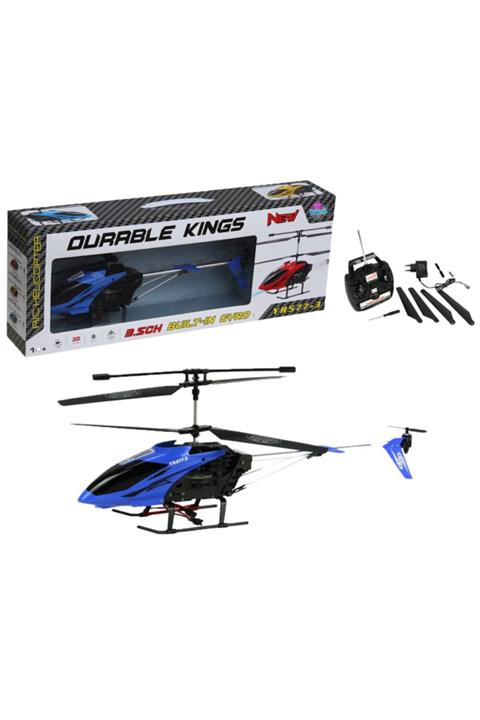 hediyecik Uzaktan Kumandalı 3,5ch Kanal Gyro Teknolojili Orta Boy Helikopter Mavi 43 Cm