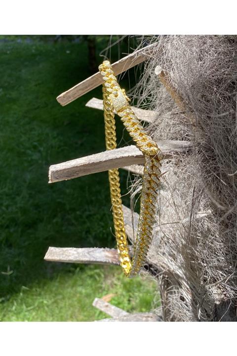 34528 Chain Altın Set Cuban Chaın 13mm