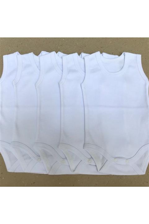 bebedino Bebek Beyaz Çıtçıtlı Badi Askılı 5'li Paket