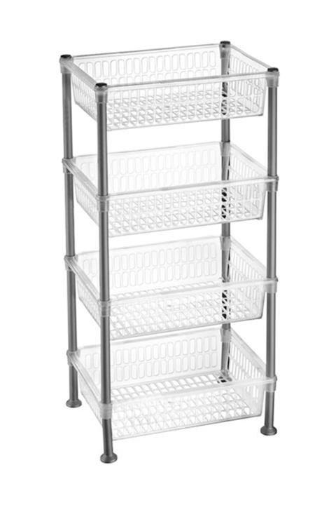 WHITE HOME Nostalji Şeffaf Sebzelik Düzenleyici 4 Katlı