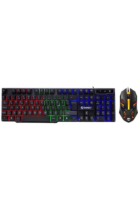 Everest Km-g77 X-vayne Siyah Usb Gökkuşağı Zemin Aydınlatmalı Gaming Oyuncu Klavye + Mouse Set