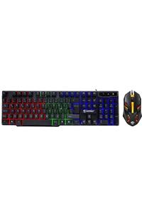 Everest Km-g77 X-vayne Siyah Usb Gökkuşağı Zemin Aydınlatmalı Gaming Oyuncu Klavye + Mouse Set