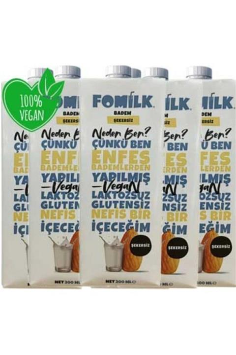 Fomilk Şekersiz Badem Sütü 1 lt Adet 12