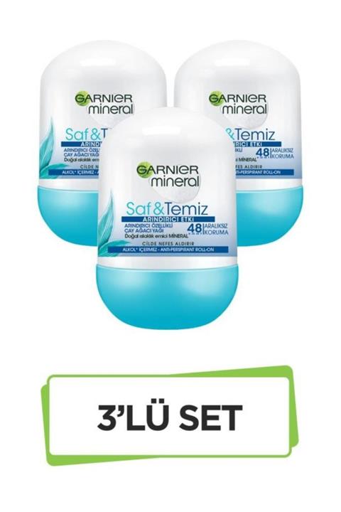 Garnier Mineral Saf&Temiz Roll-On Deodorant 3'lü Set 36005420351493