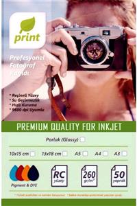 PRİNT Epson L3151 Fotoğraf Kağıdı Premium Parlak 260 Gr 13x18 50 Yp