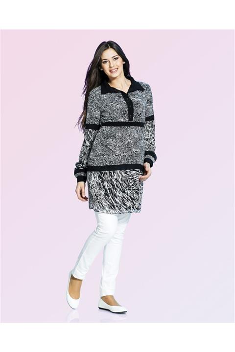 Even Fashion Hamile Giyim Desenli Uzun Hamile Bluz