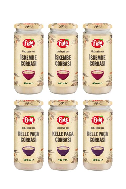FİDE 3 Adet Işkembe Ve 3 Adet Kelle Paça Çorbası 6 X 480 ml