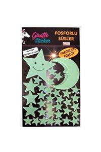 Giraffe Karanlıkta Parlayan Fosforlu Ay Ve Yıldız 36 Adet