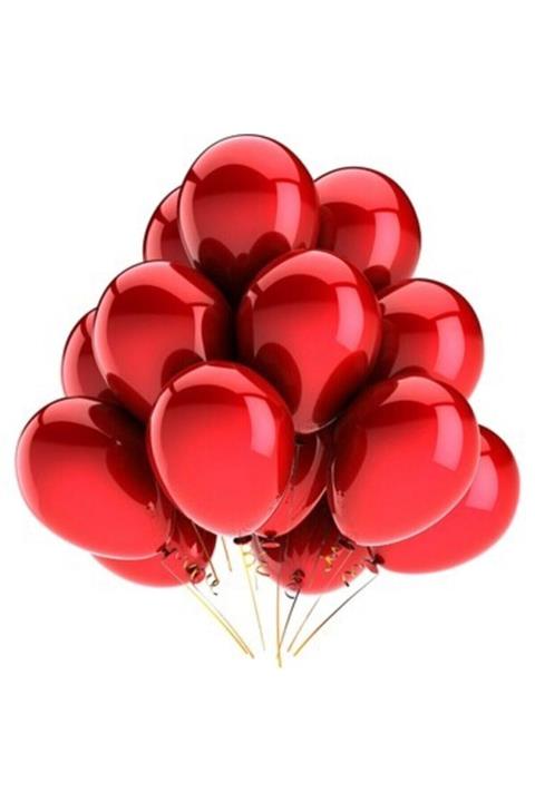 Parti dolabı 12 Inç Metalik Kırmızı Balon 10'lu