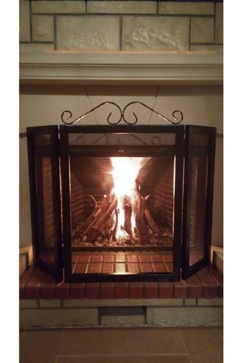 Metlino Şmn1 Metal Dekoratif Siyah Ferforje Şömine Önü Siperliği