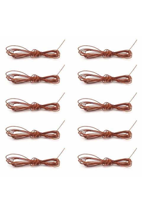 Selderesi 10 Adet Kehribar Rengi Tesbih Ipi - Herbiri 195 Cm Tespih Ipi