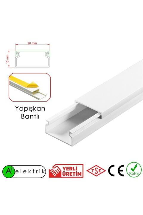 A Plus Elektrik 20x10 Mm Beyaz 50x2m=100m Yapışkan Bantlı Kablo Kanalı